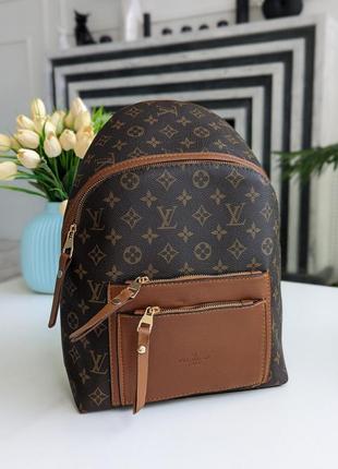 Жіночий рюкзак  місткий знову в наявності коричневий+ риж. карман