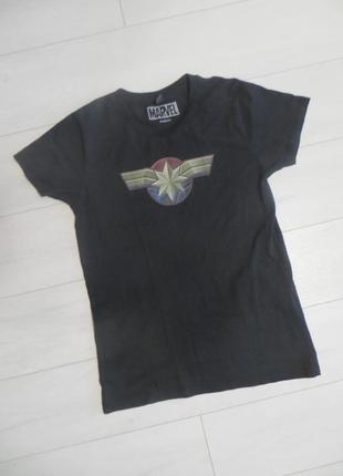 Женская футболка от earth positive с принтом капитан марвел размер s