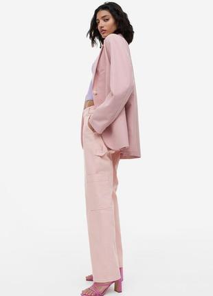 Широкие брюки карго, розовые карго, штаны карго женские, коттоновые карго6 фото