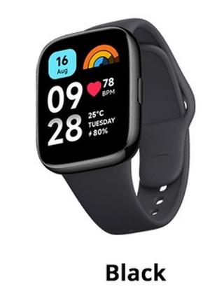 Смарт-годинник xiaomi redmi watch 3 active black global.акція + подарунок скло