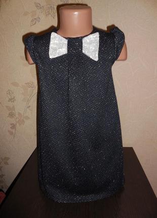 Платье * george* плотненький полиестер с люрексом, 5-6 лет (110-116 см)1 фото