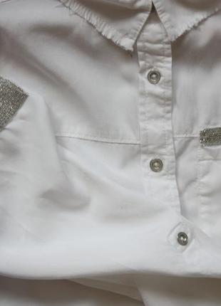 Белая рубашка свободного кроя натуральная белая рубашка2 фото