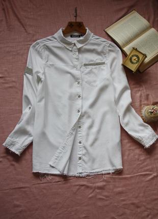 Біла сорочка вільного крою натуральна біла рубашка