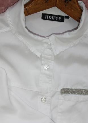 Белая рубашка свободного кроя натуральная белая рубашка3 фото