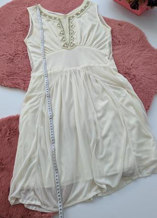 Boohoo нежное шифоновое платье вышитое бисером и бусинками6 фото