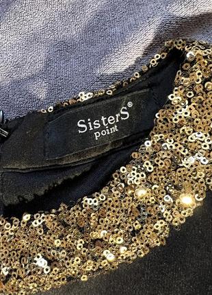 Sisters point сукня плаття с паєтками золотими чорне м 383 фото