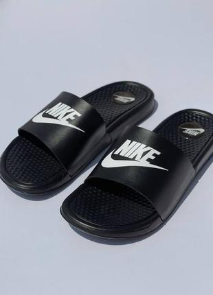 Тапки найк, slippers nike dot white strip