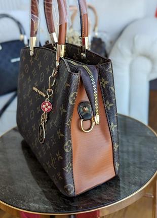 Сумка  handbag коричневий+теракот4 фото