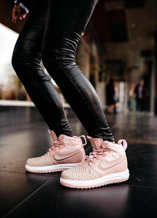 Стильные кроссовки nike duckboot в розовом цвете (осень-зима-весна)😍7 фото