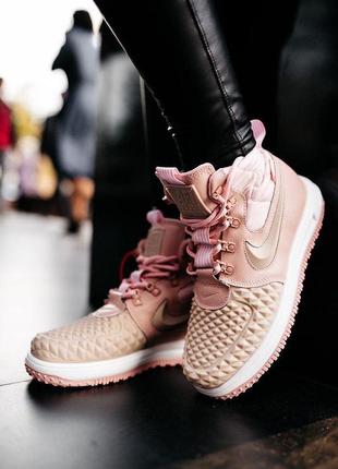 Стильные кроссовки nike duckboot в розовом цвете (осень-зима-весна)😍8 фото