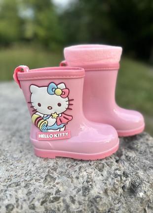 Дитячі гумові чобітки hello kitty1 фото