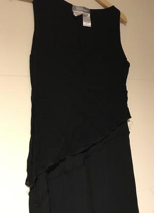 Max mara, шикарное чёрное миди платье, в составе шелк! р.-383 фото