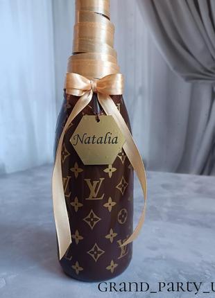 Индивидуальный дизайн шампанского декора бутылки глиттер