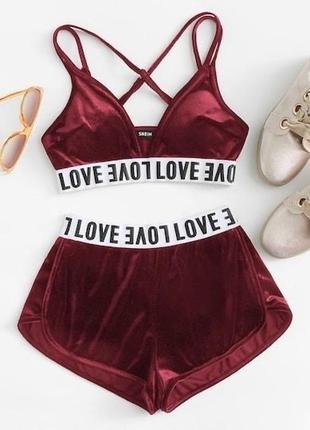 Велюровая пижамка shein