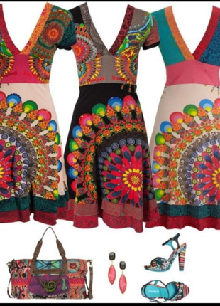 Летнее яркое платье desigual 5
