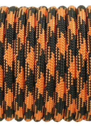 Паракорд camo black&orange paracord 550 (1 метр) нейлоновый шнур