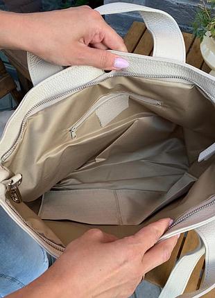 Кожаная женская сумка-шоппер