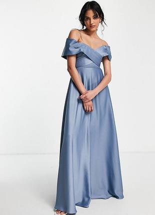 Неймовірна сатинова вечірня сукня максі