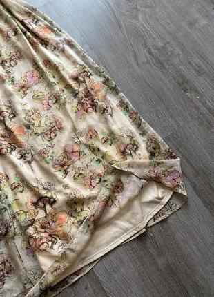 Шифоновое красивое кремовое платье сарафан в цветочный принт от miss selfridge8 фото