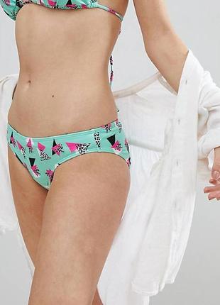 Нові плавки купальника з принтом вісімдесятих бірюзовий asos розмір 40