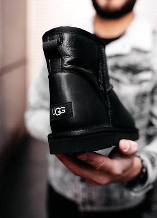 Шикарные мужские сапожки ugg из кожи в черном цвете /осень/зима/весна😍3 фото