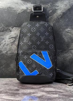 Кожаная сумка слинг в стиле louis vuitton