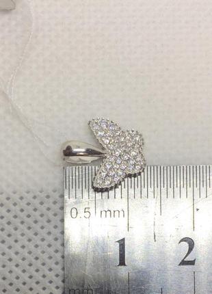 Новая родированая серебряная подвеска бабочка куб.цирконий серебро 925 пробы3 фото