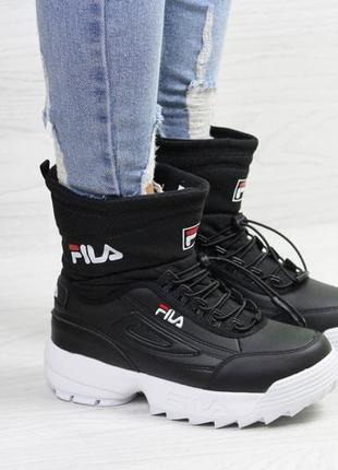 Шикарные женские зимние сапоги fila disruptor 2 на меху1 фото