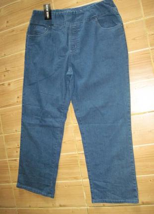 Новые стрейч. джинсы "free jeans" р. 52-54 пояс- резинка10 фото
