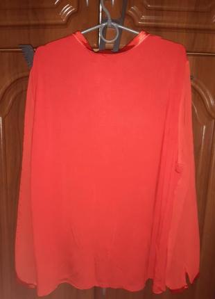 Блуза червона шифон4 фото