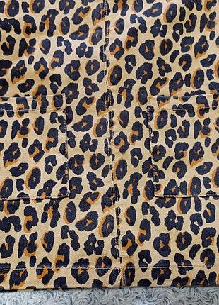 Джинсовый леопардовый сарафан 6-7 лет