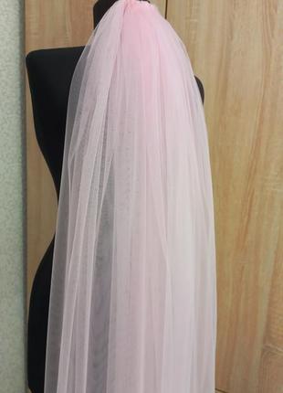 Розовая свадебная фата 🌷пышная