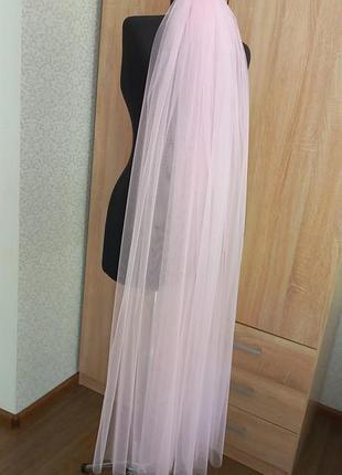 Розовая свадебная фата 🌷пышная