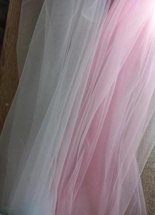 Розовая свадебная фата 🌷пышная