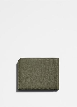 Новый кошелек кожаный calvin klein (ck leather olive wallet) с америки3 фото