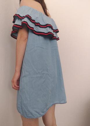 Голубое платье хлопковое платье с воланами платья с рюшами имталия хлопковое платье голубое платье короткое платье коттон платье мини прямое платье сарафан6 фото