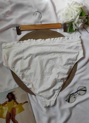 Белые плавки женские высокие трусики бикини идеально по фигуре трусы макси раздельный купальник6 фото
