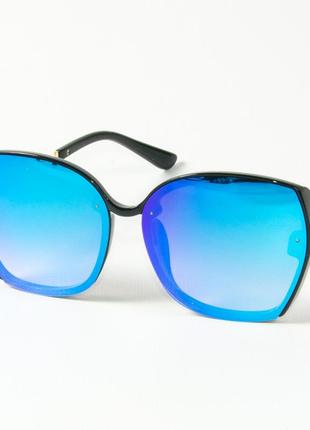 Квадратні дзеркальні жіночі окуляри 2319/5 блакитні