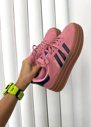 Женские кроссовки adidas gazelle bold pink blue 36-37-38-39-40-41