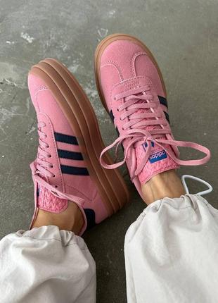 Женские кроссовки adidas gazelle bold pink blue 36-37-38-39-40-414 фото