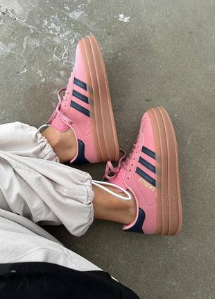 Женские кроссовки adidas gazelle bold pink blue 36-37-38-39-40-417 фото