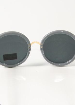 Женские солнцезащитные поляризационные круглые очки pcb77/4 с серой оправой5 фото