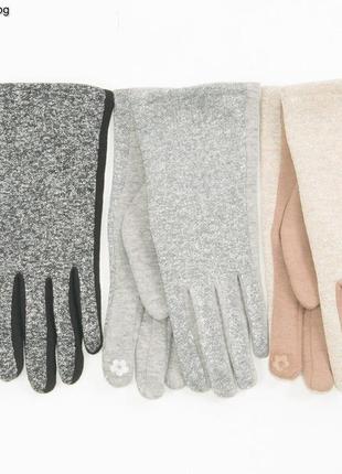 Женские трикотажные перчатки для сенсорных телефонов - №18-1-374 фото