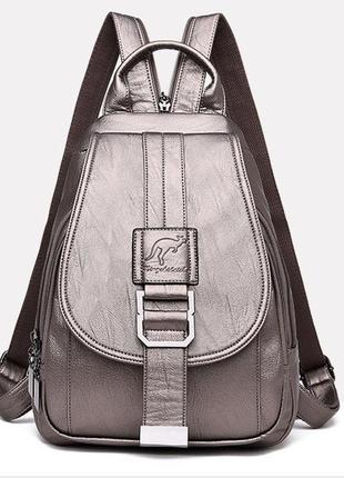 Жіночий міський рюкзак сумка з кенгуру, жіноча міні бананка рюкзак на еко шкіра плече4 фото