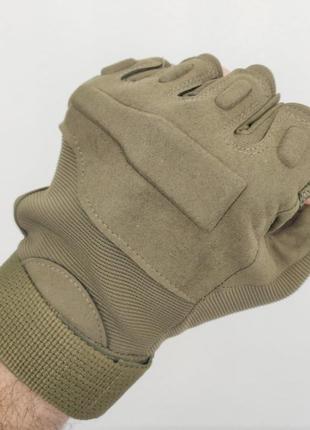 Тактичні безпальні рукавички мітенки strongclaw з протектором (арт. sc-1002) оливковий m