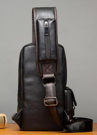 Мужская сумка рюкзак на грудь3 фото