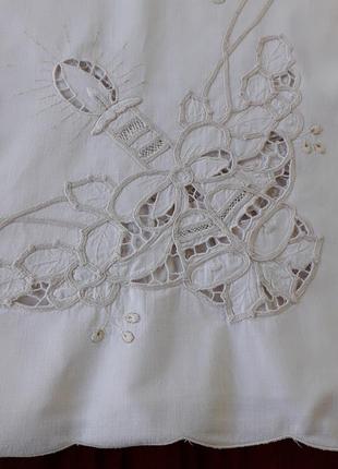 Новогодняя скатерть вышивка ришелье, тесьма, броды7 фото