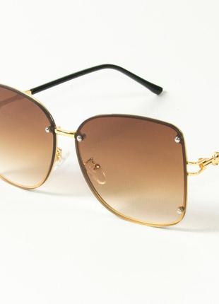 Женские солнцезащитные квадратные очки 3-2429/2 коричневые3 фото