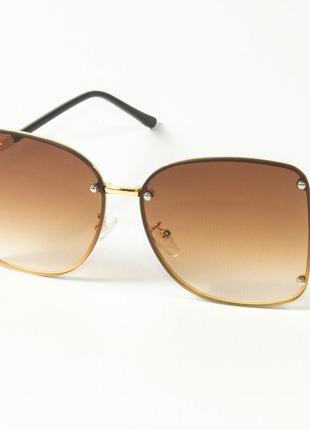 Женские солнцезащитные квадратные очки 3-2429/2 коричневые1 фото