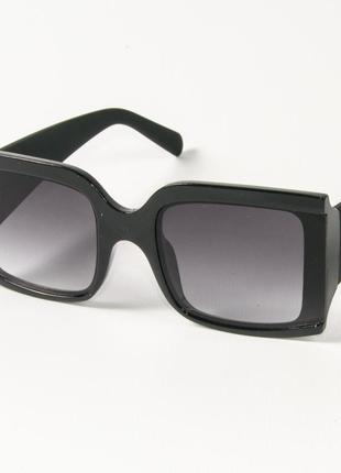 Солнцезащитные квадратные женские очки 2425/5 черные1 фото